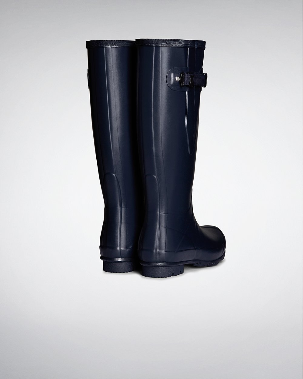 Womens Hunter Norris Field Side Adjustable - Tall Rain Boots Navy - 6719-IZHFP